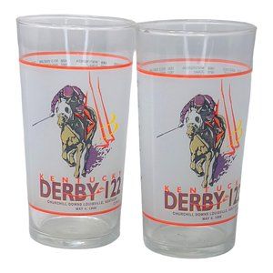 Kentucky Derby 122 Set of 2 Vintage Drinking Glasses